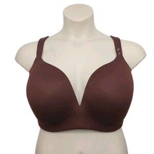 Lane Bryant Cacique Womens Simply Wire Free Plunge Bra Size 42G Brown
